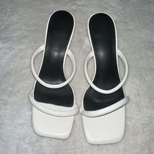 white strappy heels